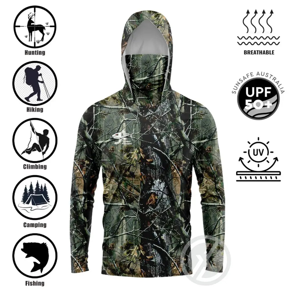 Men’s Outdoor Fishing Shirt – Long Sleeve Hooded Coat | UV Protection, Sunscreen & Anti-Mosquito | Breathable, Quick-Dry, Lightweight - Cast And Catch