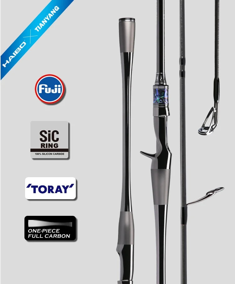 Haibo 2.5m Lightweight High-Elastic Carbon Fiber Fishing Rod | Long-Distance Lure Fishing | Reservoir & Lake Use - Cast And Catch