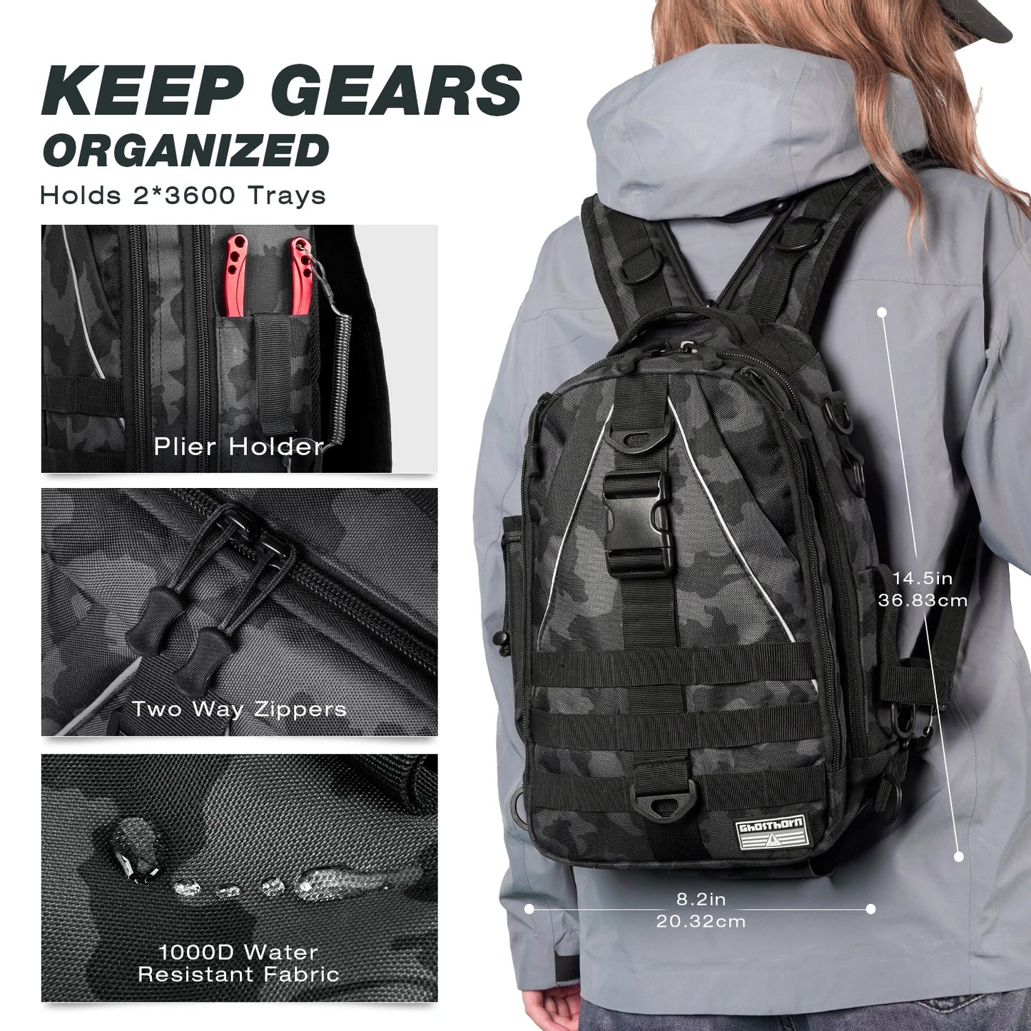 Fishing Tackle Sling Backpack – With Rod Holder | Includes Tackle Box | Fly Fishing Gear for Men & Women - Cast And Catch