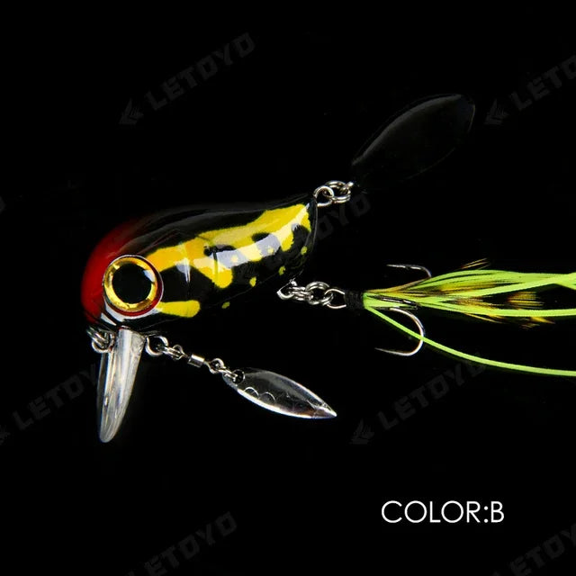 Micro Tappy Fishing Lure – Artificial Hard Bait Crank Wobbler | Tongue Plate Spinning Spoon with Feather | Trout Bait - Cast And Catch