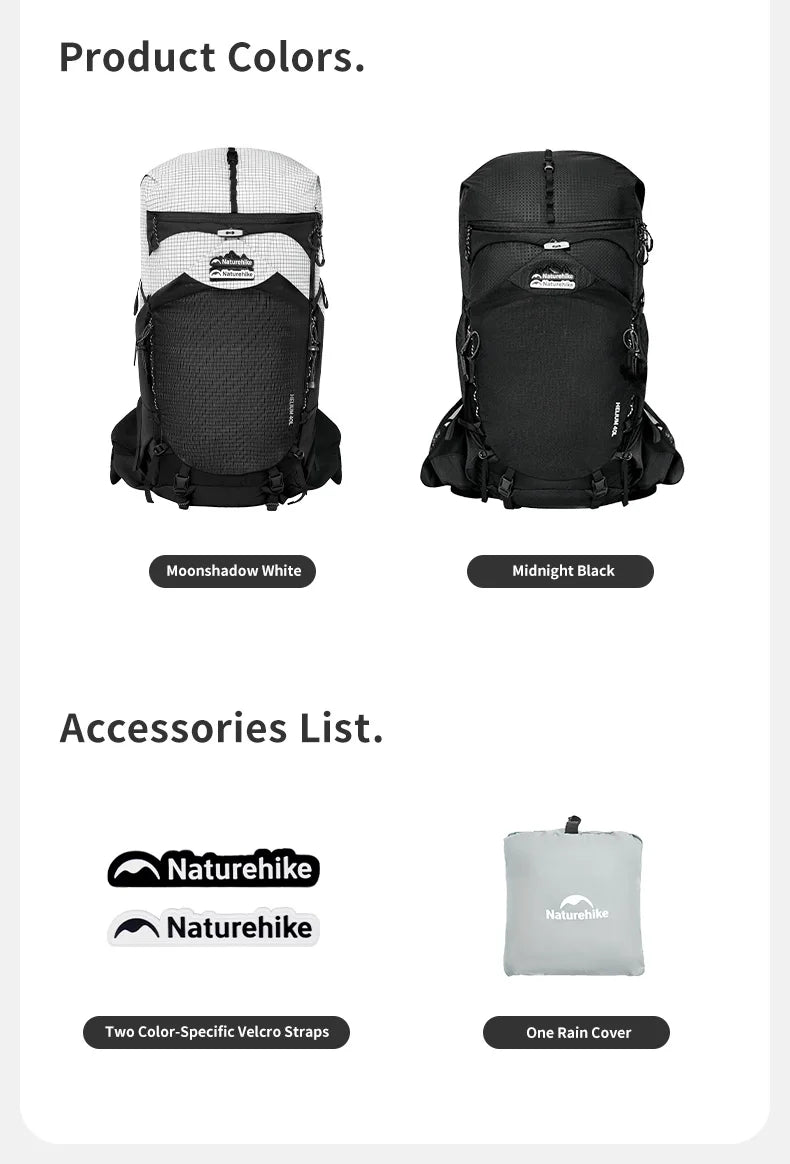 Naturehike 2025 Hiking Backpack – 40L Large Capacity | Ergonomic Design | Waterproof with Raincover | Travel & Trekking Bag - Cast And Catch