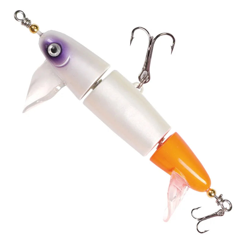 Topwater 3-Section Fishing Lure – Sea Bass Crankbait Minnow | Floating | Freshwater & Saltwater | Catfish & Pike - Cast And Catch