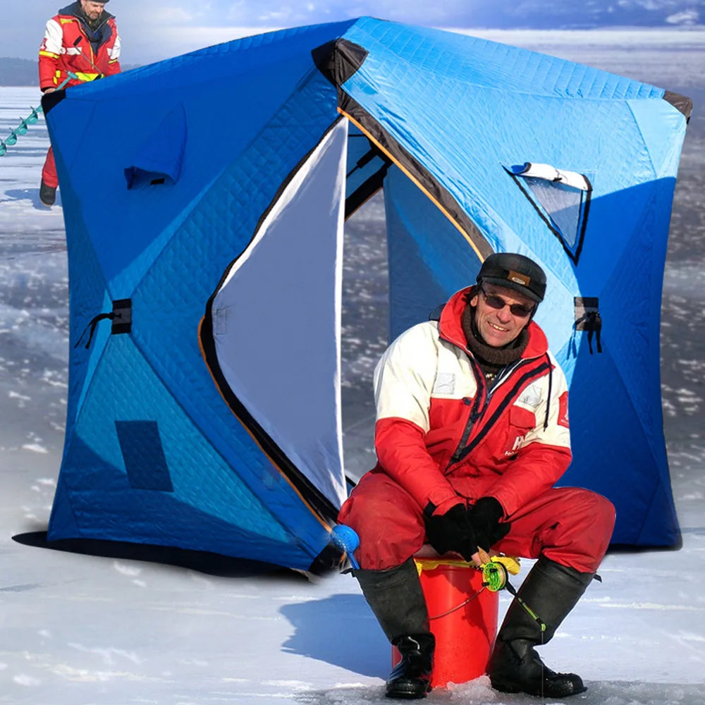 Easy Set-Up Winter Ice Fishing Tent – Portable Shelter | Waterproof & Windproof | Winter Fishing Equipment - Cast And Catch