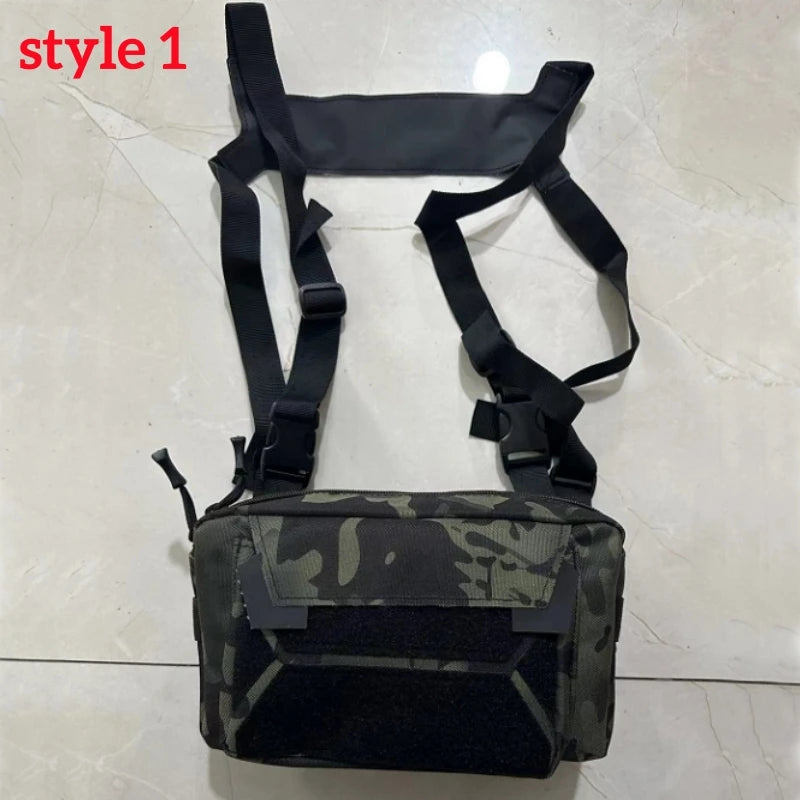Men’s Camo Fishing Vest Bag – Utility Tackle Chest Pack | Waist Bag for Outdoor, Mountaineering, Camping, Hiking & Hunting - Cast And Catch