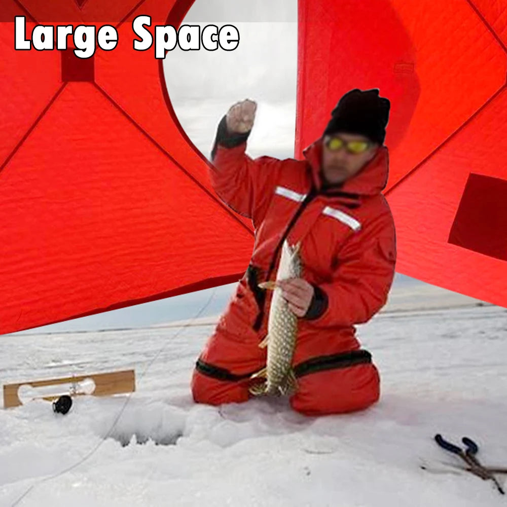 Easy Set-Up Winter Ice Fishing Tent – Portable Shelter | Waterproof & Windproof | Winter Fishing Equipment - Cast And Catch