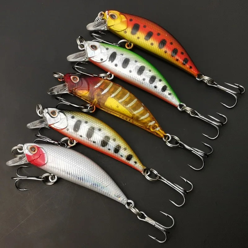 5pcs Fishing Lure Kit – Sinking Minnow | Trout & Bass | Artificial Crank Bait - Cast And Catch