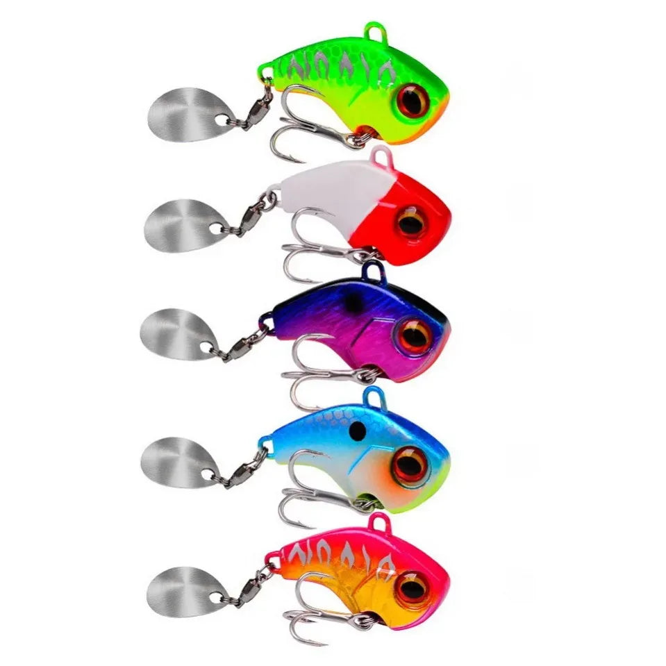 Rotating Metal VIB Lure – 6g, 15g, 28g | Vibration/Spinner/Spoon | Hard Bait | Winter Fishing | Artificial - Cast And Catch