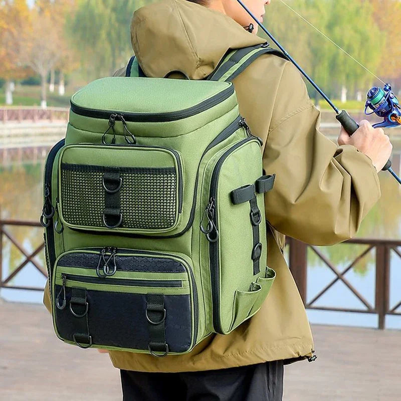 New Fishing Backpack – 50L Chest Bag with Rod Holders | Tackle & Lure Organizer | Outdoor Camping & Hiking Large Backpack - Cast And Catch