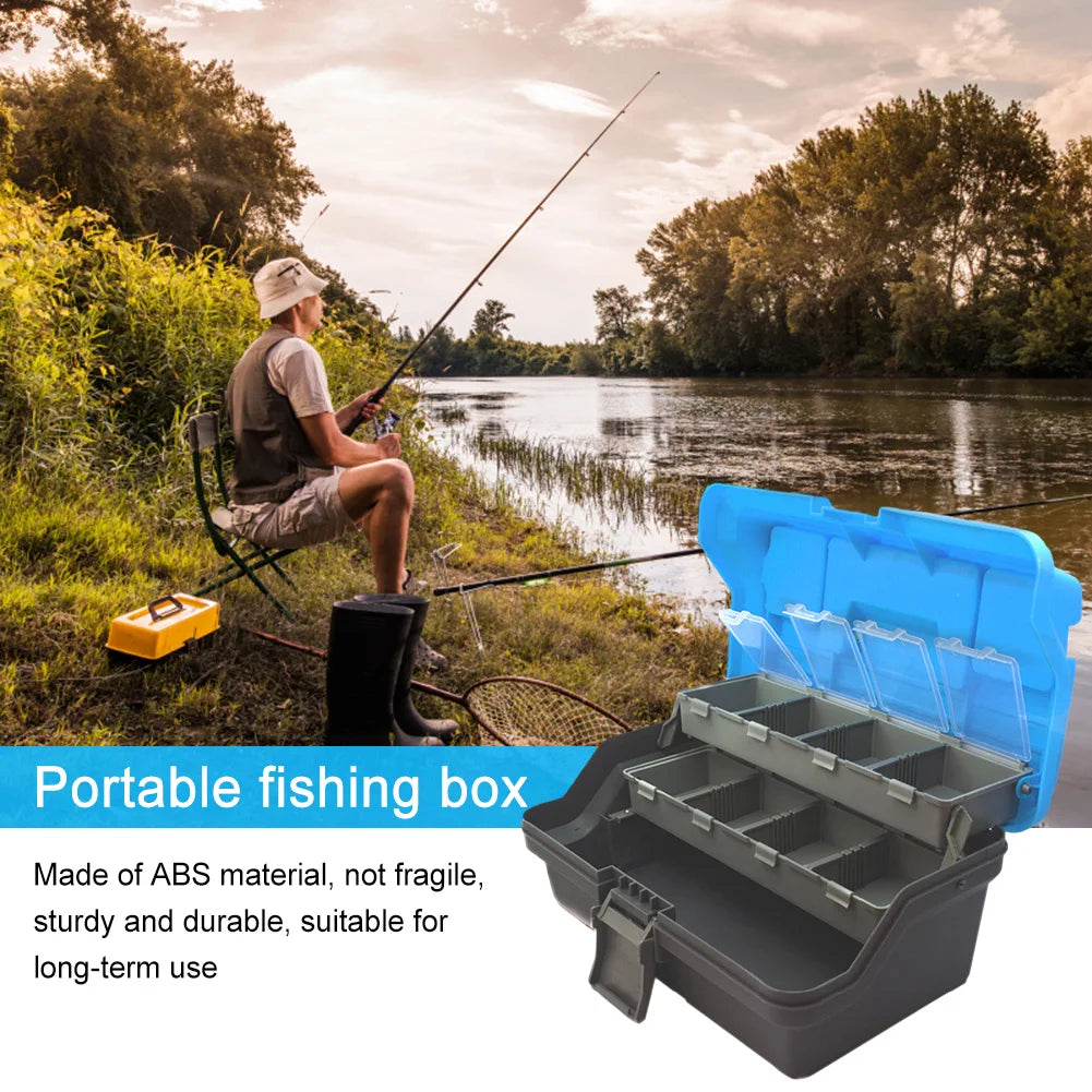 3-Layer Folding Fishing Tackle Box – Multipurpose Storage with Handle | Fish Hook & Lure Organizer - Cast And Catch