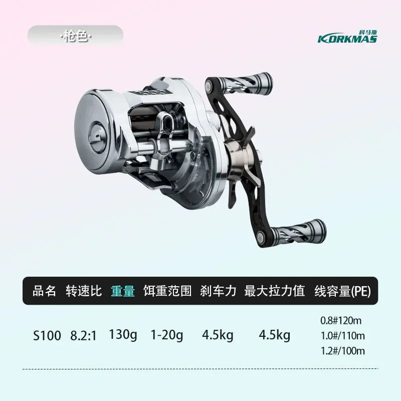 Korkmas Drum S100 – All-Metal Micro/Universal Reel | Long-Distance Casting | For Siniperca/Chuatsi - Cast And Catch
