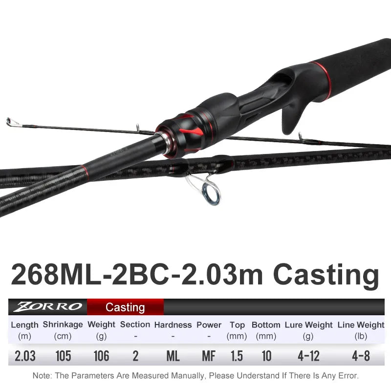 OBSESSION Casting/Spinning Rod – 1.98–2.13m | 2 Sections | M/ML | Fuji Guides | High-Sensitivity Crossed Carbon Cloth - Cast And Catch