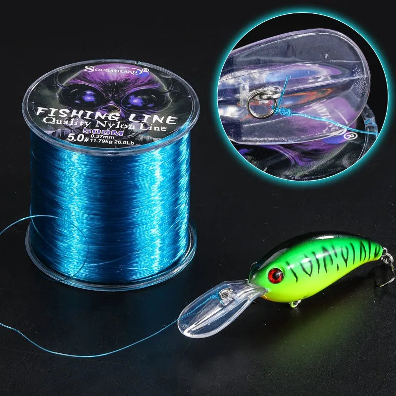 Sougayilang 500m Nylon Fishing Line – 7–38lb Max Drag | Super Strong | Japan Monofilament | Freshwater & Saltwater - Cast And Catch