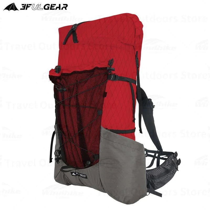 3F UL GEAR YUE Waterproof Backpack – 45+10L Ultralight | 1.1kg XPAC/UHMWPE | Rapid Adjustable, Large Capacity for Camping & Travel - Cast And Catch