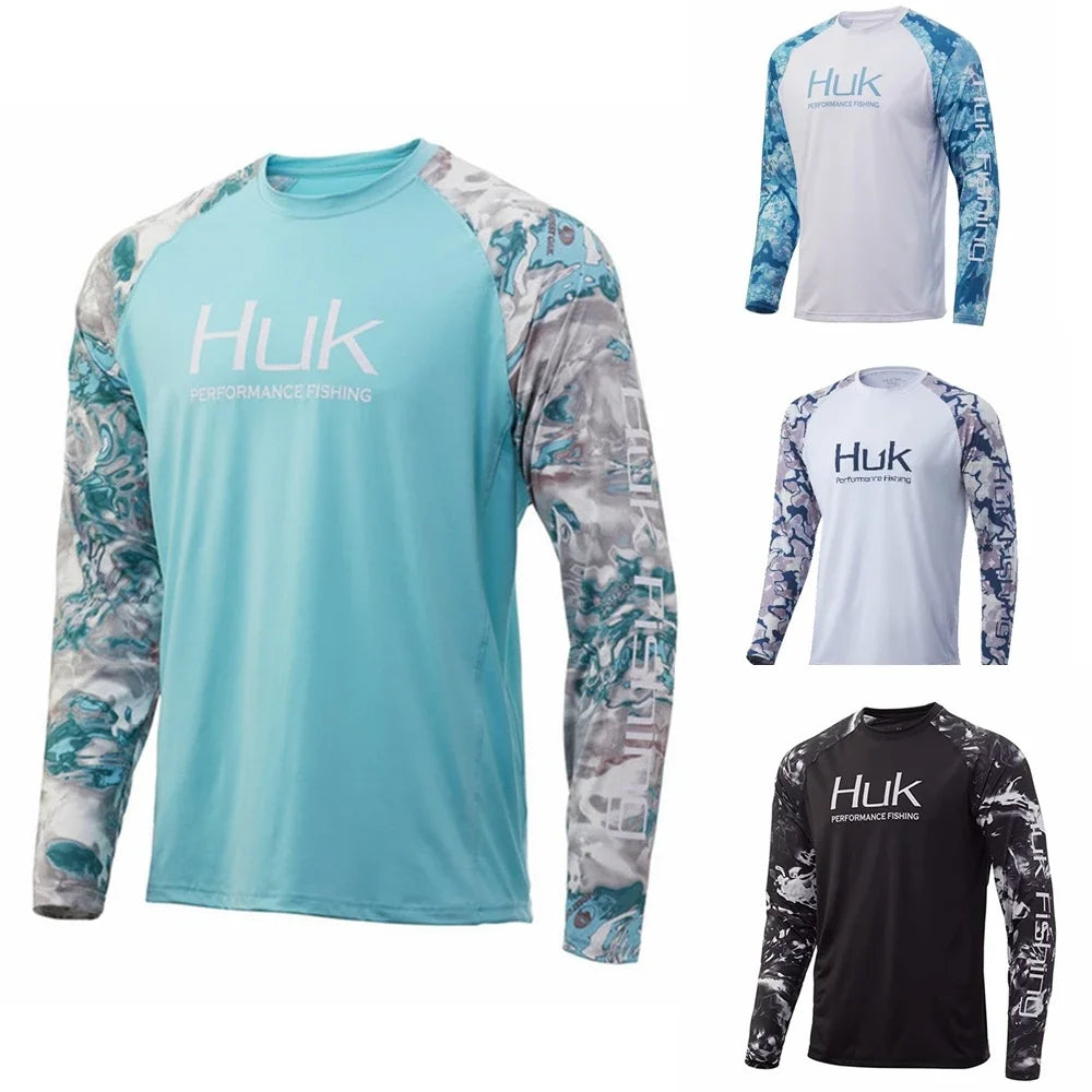 HUK Long Sleeve Fishing Shirt – UV Protection UPF50 | Men’s Outdoor Summer Jersey | Breathable Performance Fishing Clothing - Cast And Catch