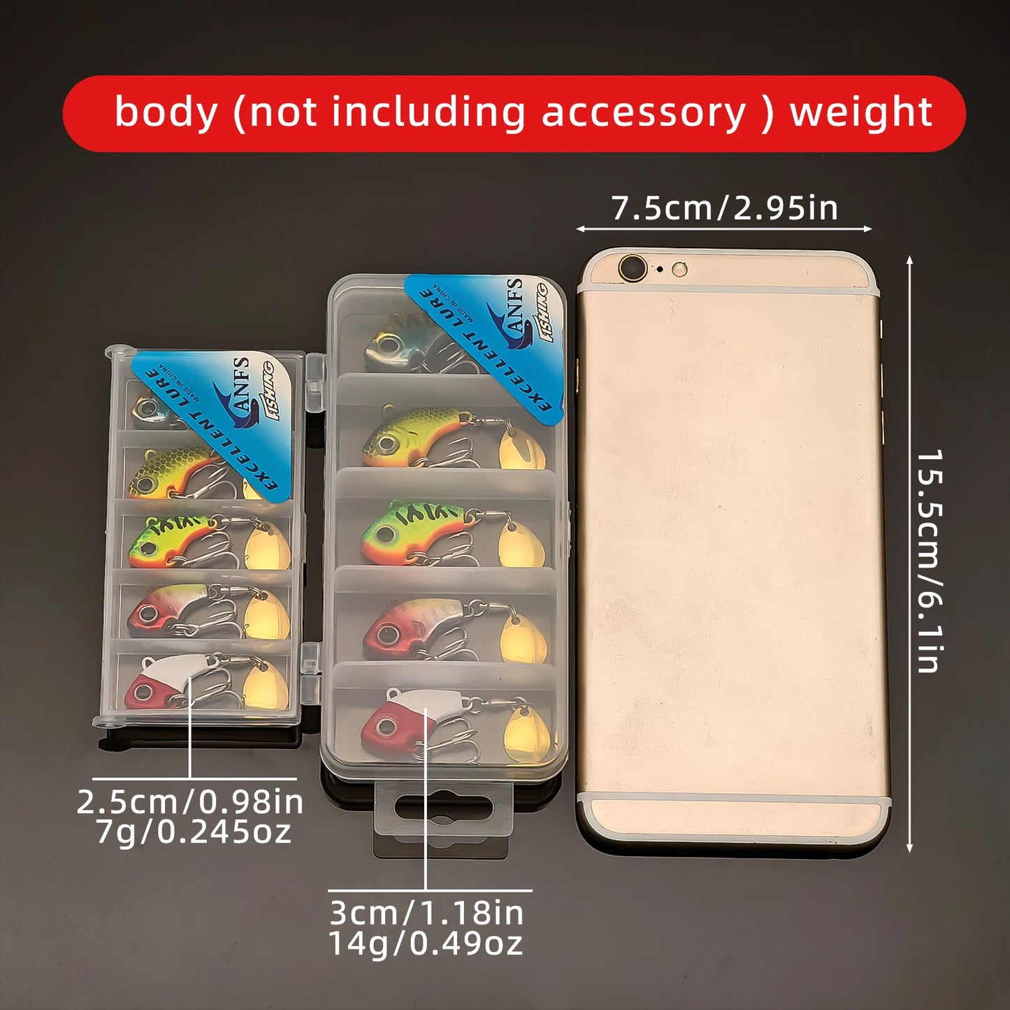 5pcs Fishing Lure Kit – Metal VIB | Sinking Spinner/Spoon | Artificial Hard Bait | Jigs | Fishing Tackle - Cast And Catch
