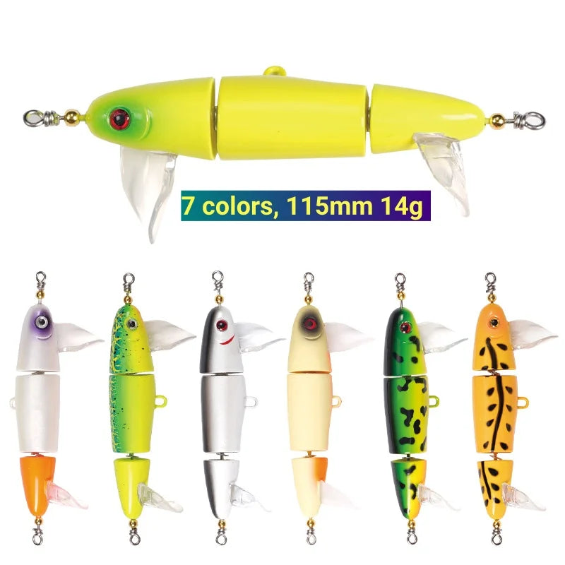 Topwater 3-Section Fishing Lure – Sea Bass Crankbait Minnow | Floating | Freshwater & Saltwater | Catfish & Pike - Cast And Catch