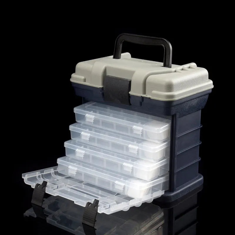 4-Layer Portable Fishing Tackle Box – Large Capacity | High-Strength Lure & Tool Storage with Handle - Cast And Catch