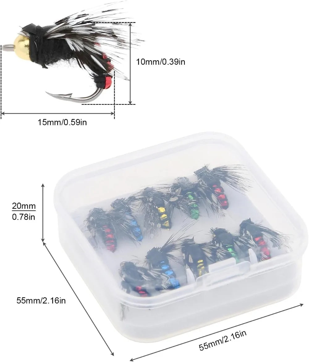 Fly Fishing Lure Set – 10/30/50pcs Handmade Flies | Assorted Artificial Bait with Sharp Hooks for Bass, Trout & Salmon - Cast And Catch