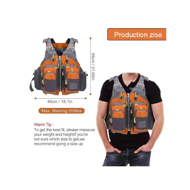 Adjustable Fly Fishing Vest – Unisex | Breathable Mesh Fabric | Quick-Drying | Outdoor & Fishing Activities - Cast And Catch