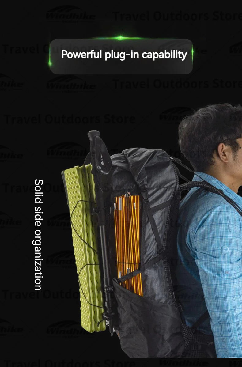 3F UL GEAR YUE Waterproof Backpack – 45+10L Ultralight | 1.1kg XPAC/UHMWPE | Rapid Adjustable, Large Capacity for Camping & Travel - Cast And Catch