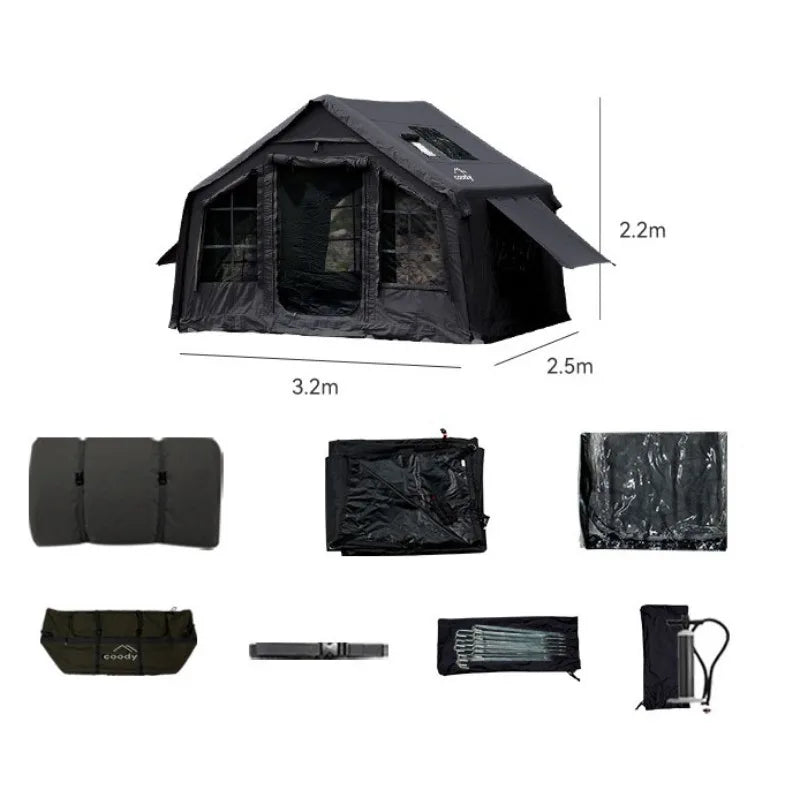 8㎡ Fully Automatic Inflatable Camping Tent – Outdoor Use | Sun Protection, Rainproof & Portable | Ventilated & Bright Interior - Cast And Catch