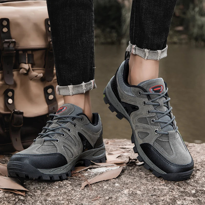 Men’s Hiking Shoes – Lightweight, Non-Slip & Waterproof | Comfy Mountain Climbing Sneakers | Wear-Resistant & Sporty - Cast And Catch