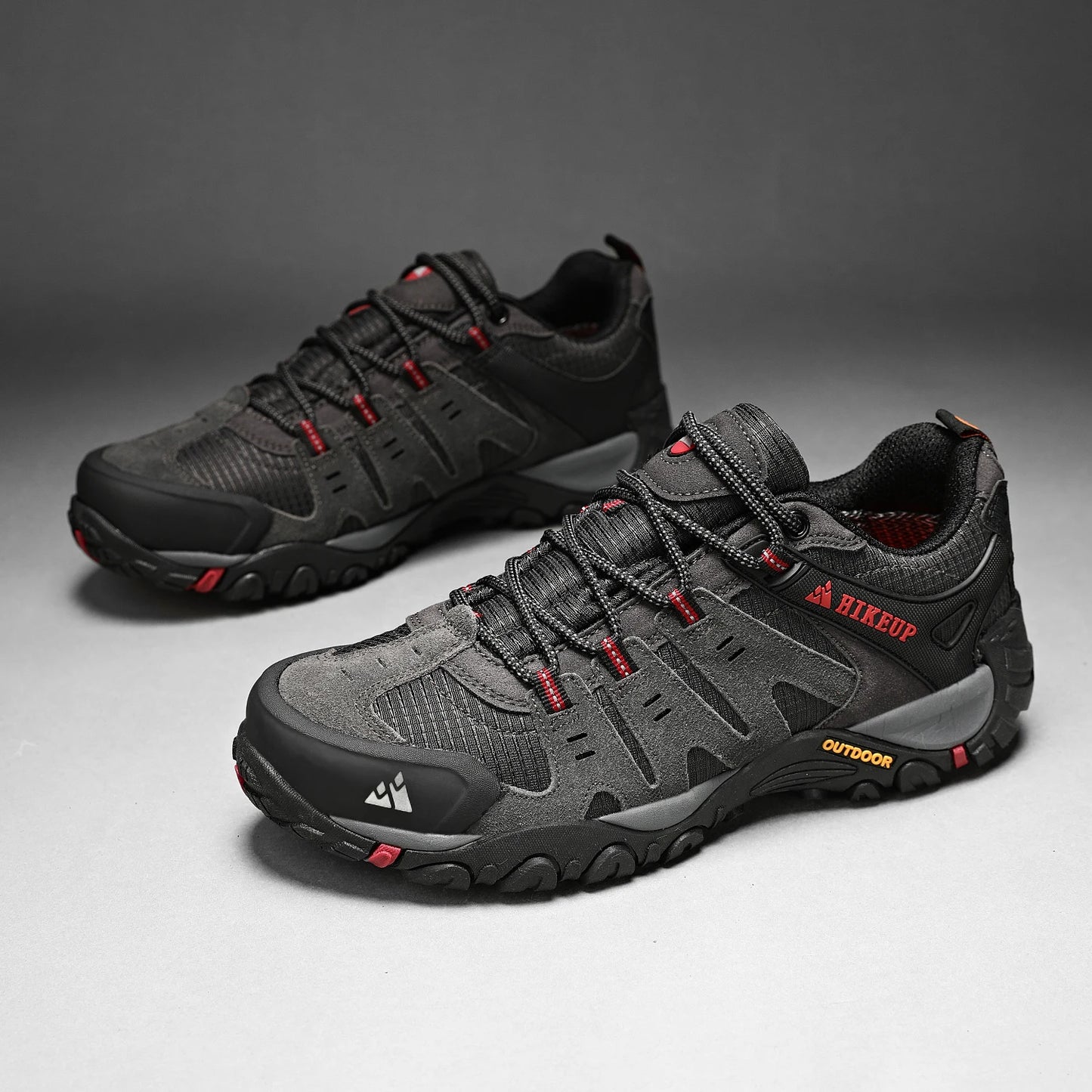 HIKEUP Men’s Hiking Shoes – Suede Leather | Wear-Resistant Outdoor Trekking, Walking & Hunting Tactical Sneakers - Cast And Catch