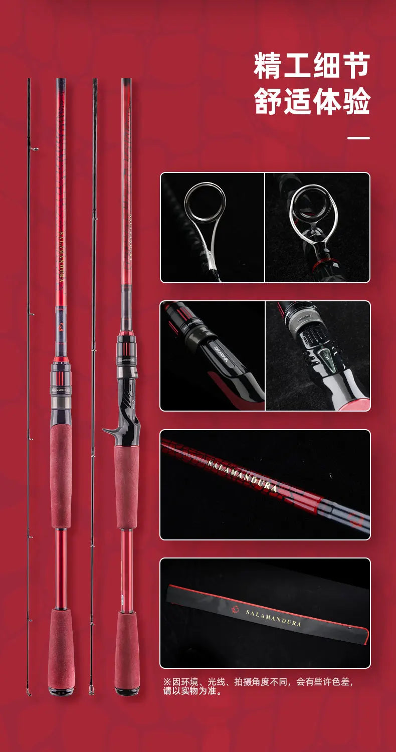 2022 DAIWA SALAMANDURA MX Rod – Spinning/Baitcasting | High Carbon | 2 Sections | Fast Action | FUJI Guides - Cast And Catch