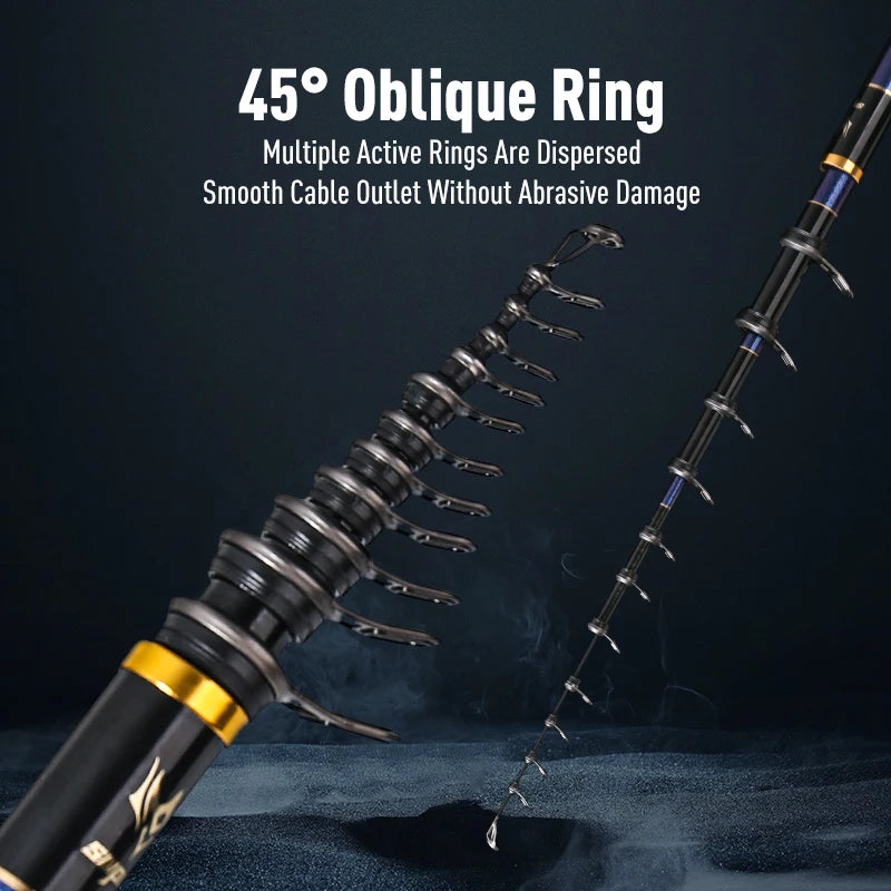 LEYDUN ISO Fishing Rod – 500 Buoy Platform | 0.6–1.5m Telescopic | Surfcasting/Spinning | Rock & Coast Sea Fishing - Cast And Catch