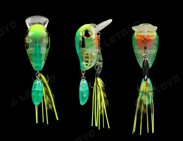 Micro Tappy Fishing Lure – Artificial Hard Bait Crank Wobbler | Tongue Plate Spinning Spoon with Feather | Trout Bait - Cast And Catch
