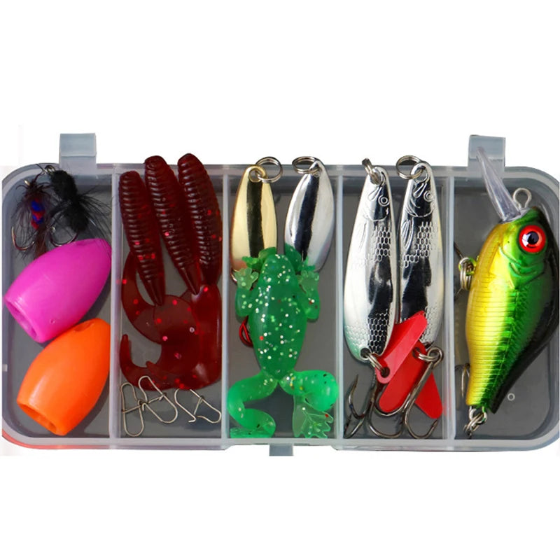 Fishing Lure Kit – Hard & Soft Baits | Wobblers, Metal Jigs, Spoons, Silicone Lures | Complete Fishing Tackle Set for All Waters - Cast And Catch