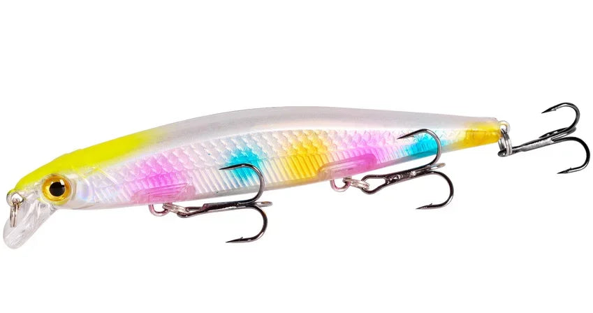 Sinking Minnow Lure – 11cm, 12.5g | Plastic Wobbler | 3 Hooks | Bass, Pike, Carp | Swimbait Fishing Tackle - Cast And Catch