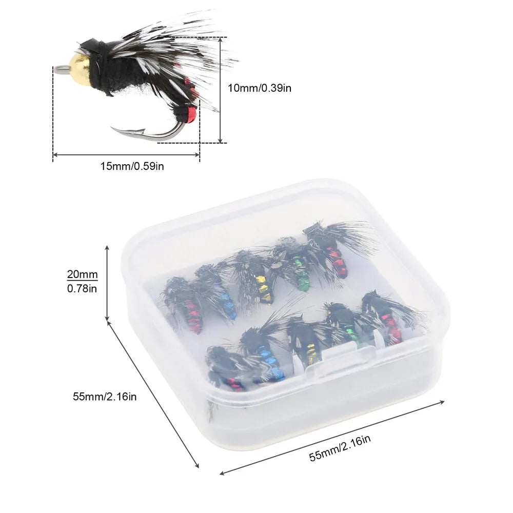 Fly Fishing Lure Set – 10/30/50pcs Handmade Flies | Assorted Artificial Bait with Sharp Hooks for Bass, Trout & Salmon - Cast And Catch