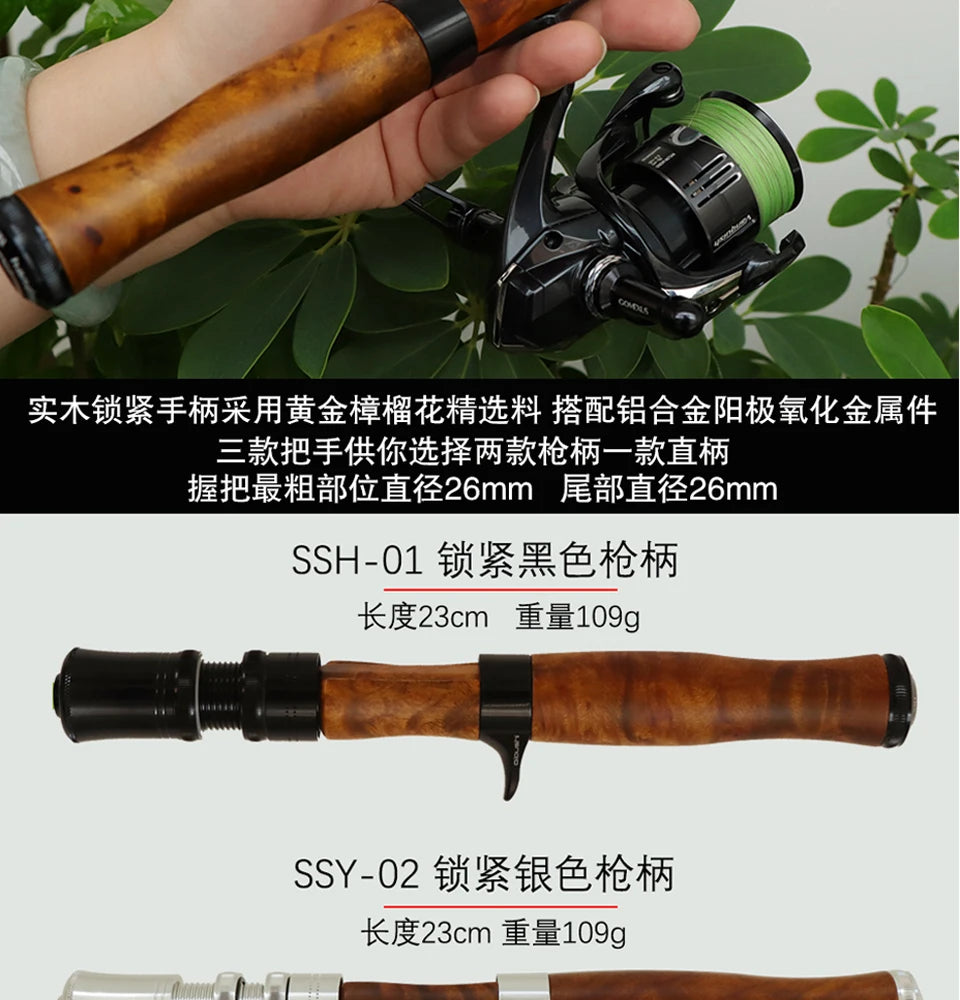 Aioushi Fully Hollow Multi-Section UD Fiberglass Trout Rod | Handcrafted Solid Wood Handle | Portable - Cast And Catch