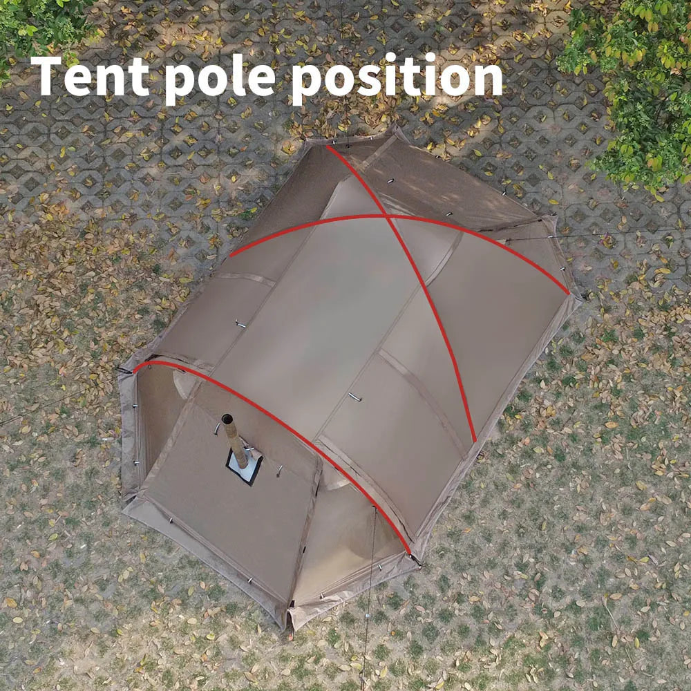 Fireproof Hot Tent – 2 Person Waterproof Dome | Stove Jack & Snow Skirt | Camping, Hiking, Hunting | 4-Season Winter Use - Cast And Catch