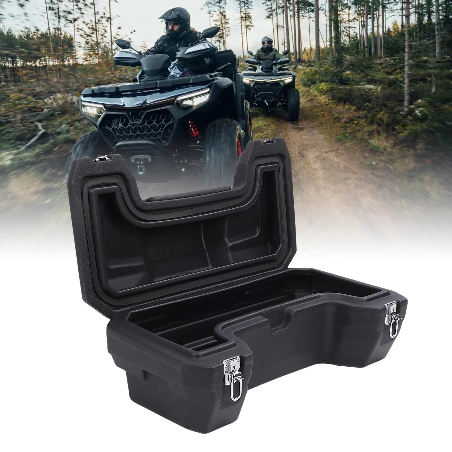 ATV Rear Storage Box – 55L Large Capacity | Rainproof Luggage Box with Backrest & Safety Lock | Hiking & Camping - Cast And Catch