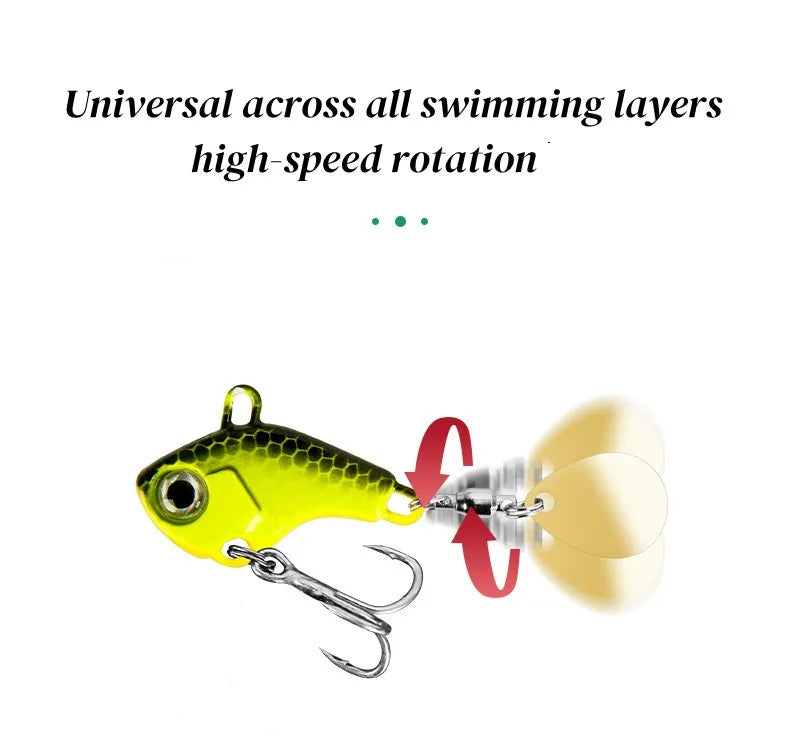 5pcs Fishing Lure Set – Rotating Metal VIB | Vibration/Spinner/Spoon | Hard Bait | Sea Fishing | Sequins - Cast And Catch