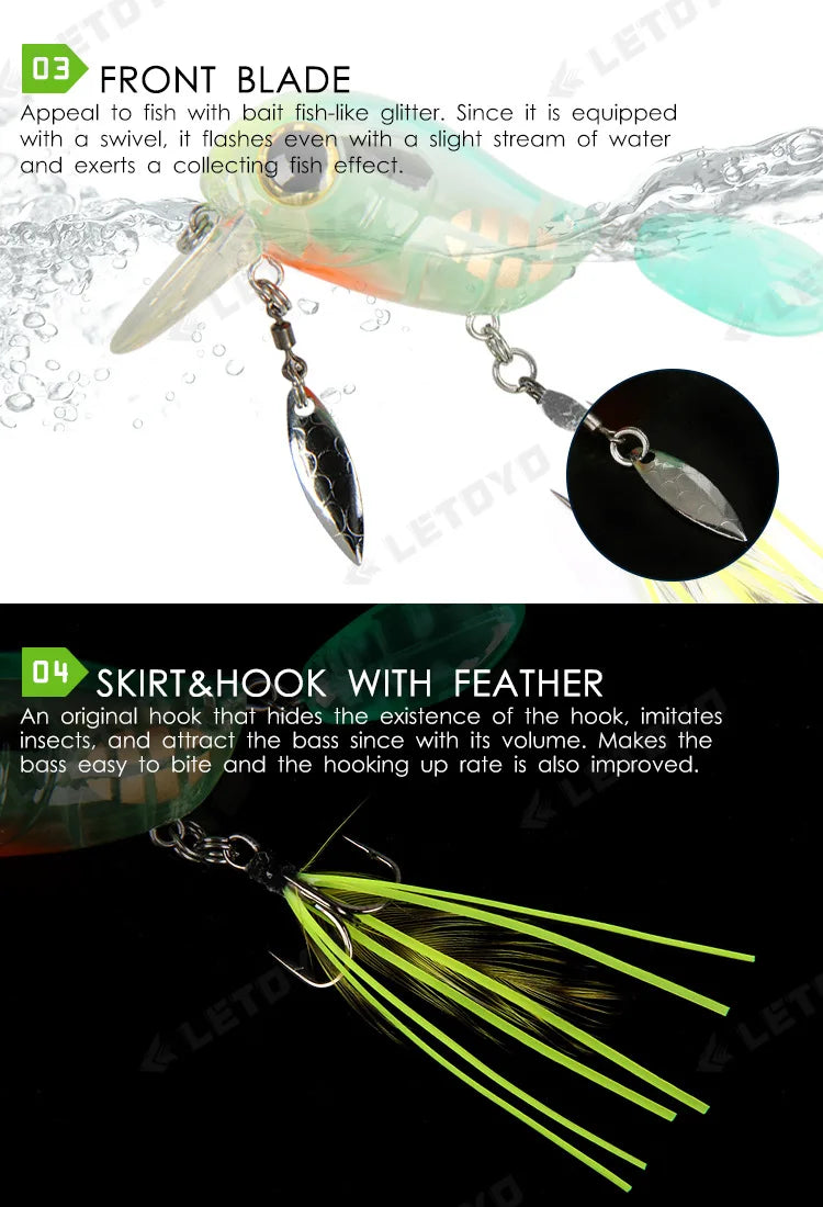 Micro Tappy Fishing Lure – Artificial Hard Bait Crank Wobbler | Tongue Plate Spinning Spoon with Feather | Trout Bait - Cast And Catch