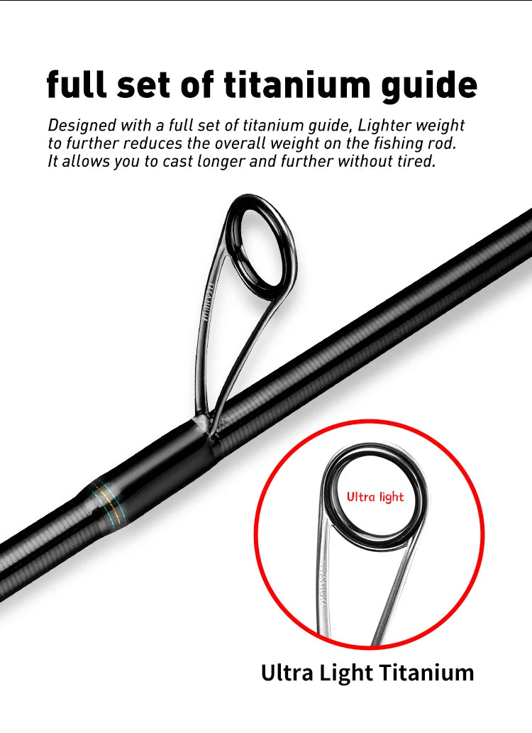 Johncoo Squid Fishing Rod – 2.6m | 83g Lightweight | Offshore/Egi Use | Titanium Guides | High Quality - Cast And Catch