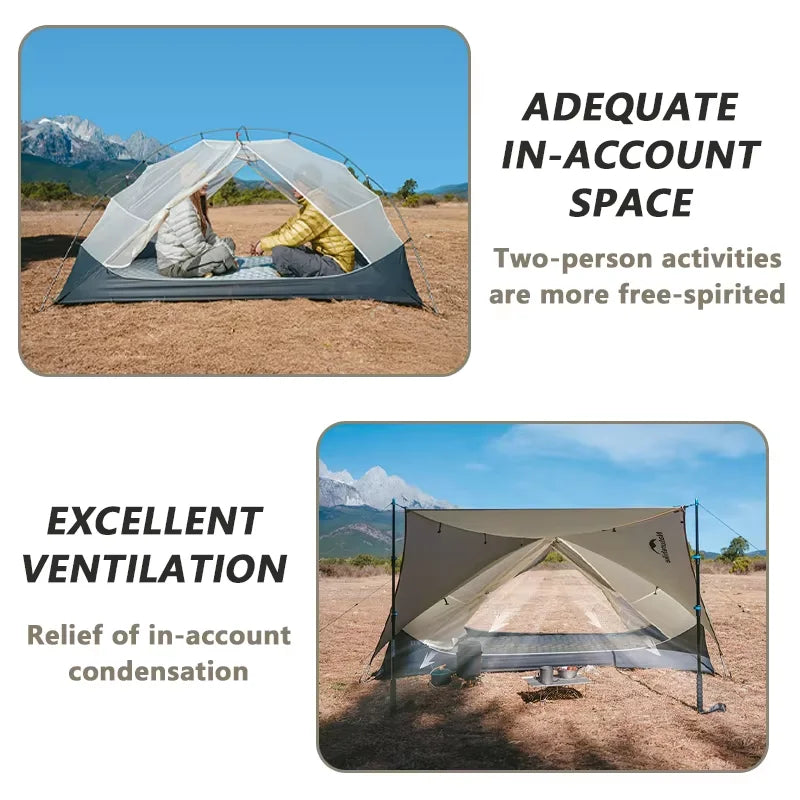 Naturehike Mongar UL Tent – 1–2 Person Ultralight Camping Tent | 15D Waterproof Shelter for Outdoor Hiking & Backpacking - Cast And Catch