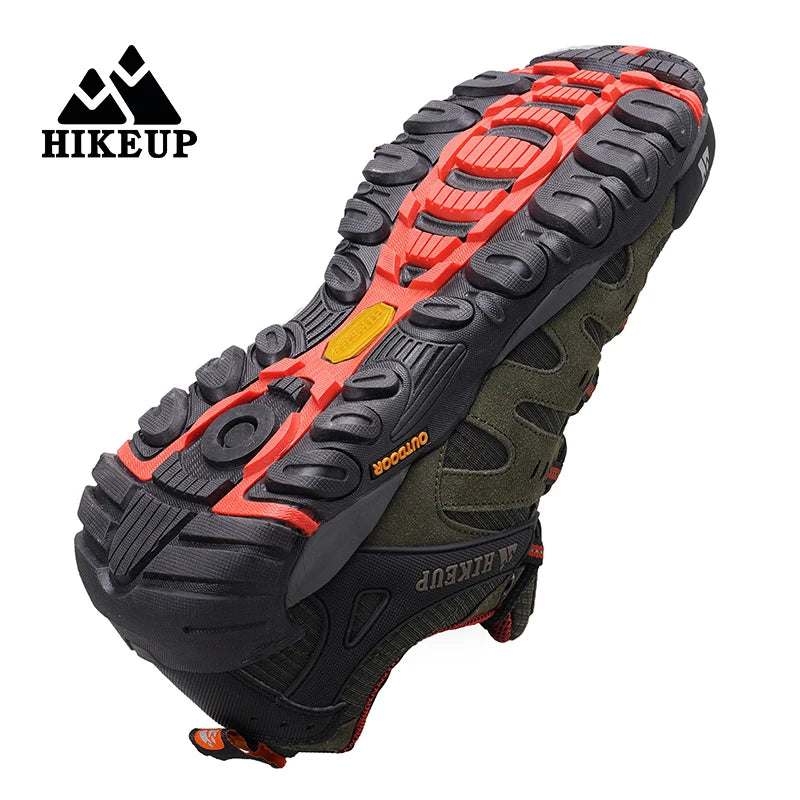 HIKEUP Men’s Hiking Shoes – Suede Leather | Wear-Resistant Outdoor Trekking, Walking & Hunting Tactical Sneakers - Cast And Catch