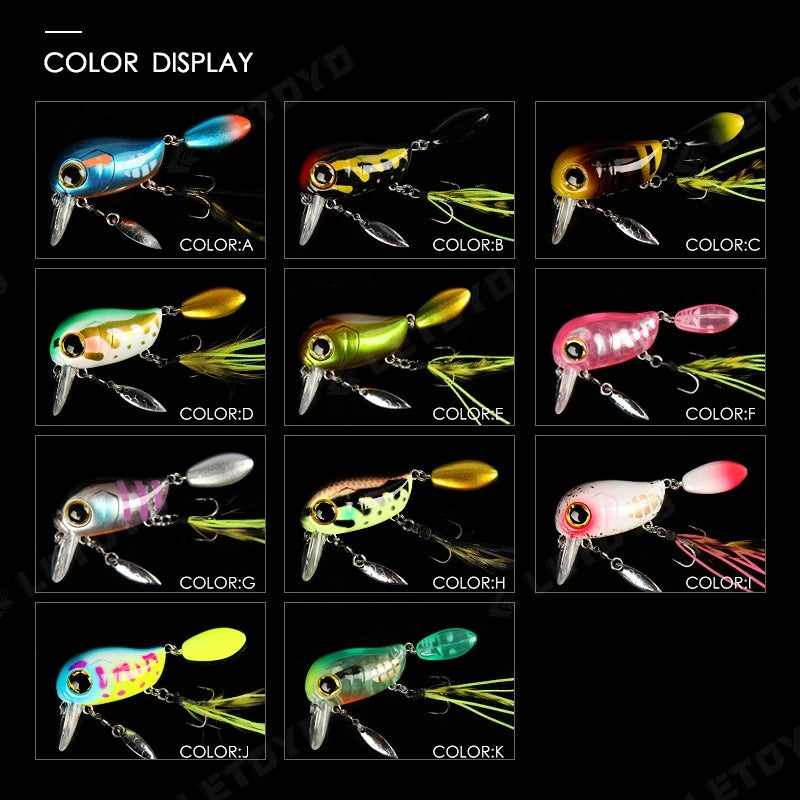 Micro Tappy Fishing Lure – Artificial Hard Bait Crank Wobbler | Tongue Plate Spinning Spoon with Feather | Trout Bait - Cast And Catch