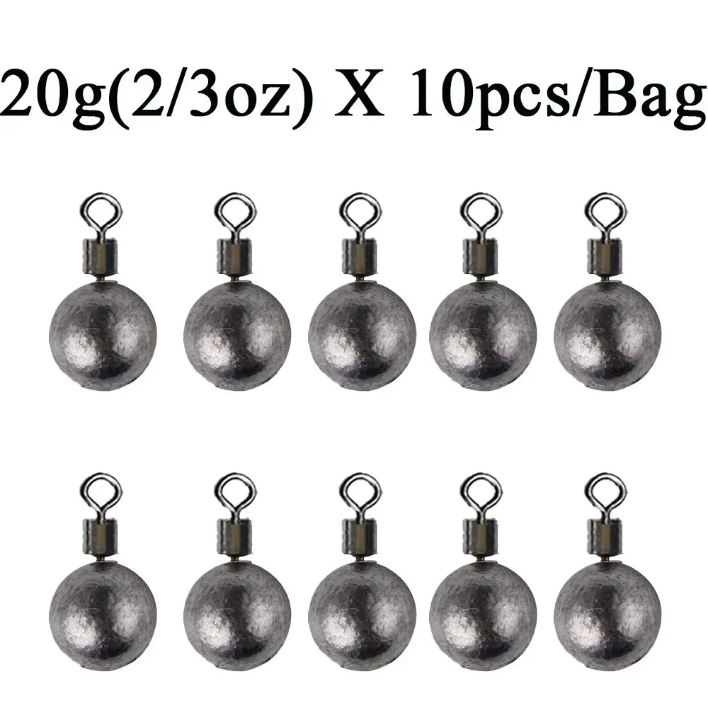 10pcs Fishing Weights/Sinkers – 3.5g, 5g, 7g, 10g, 14g, 20g | Carp Fishing Tackle & Accessories - Cast And Catch