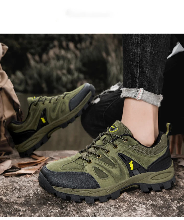 Men’s Hiking Shoes – Lightweight, Non-Slip & Waterproof | Comfy Mountain Climbing Sneakers | Wear-Resistant & Sporty - Cast And Catch