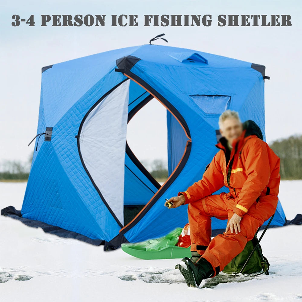 Easy Set-Up Winter Ice Fishing Tent – Portable Shelter | Waterproof & Windproof | Winter Fishing Equipment - Cast And Catch