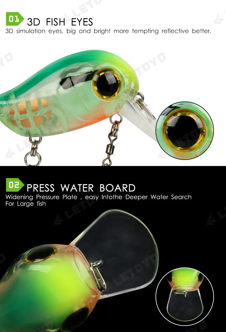 Micro Tappy Fishing Lure – Artificial Hard Bait Crank Wobbler | Tongue Plate Spinning Spoon with Feather | Trout Bait - Cast And Catch