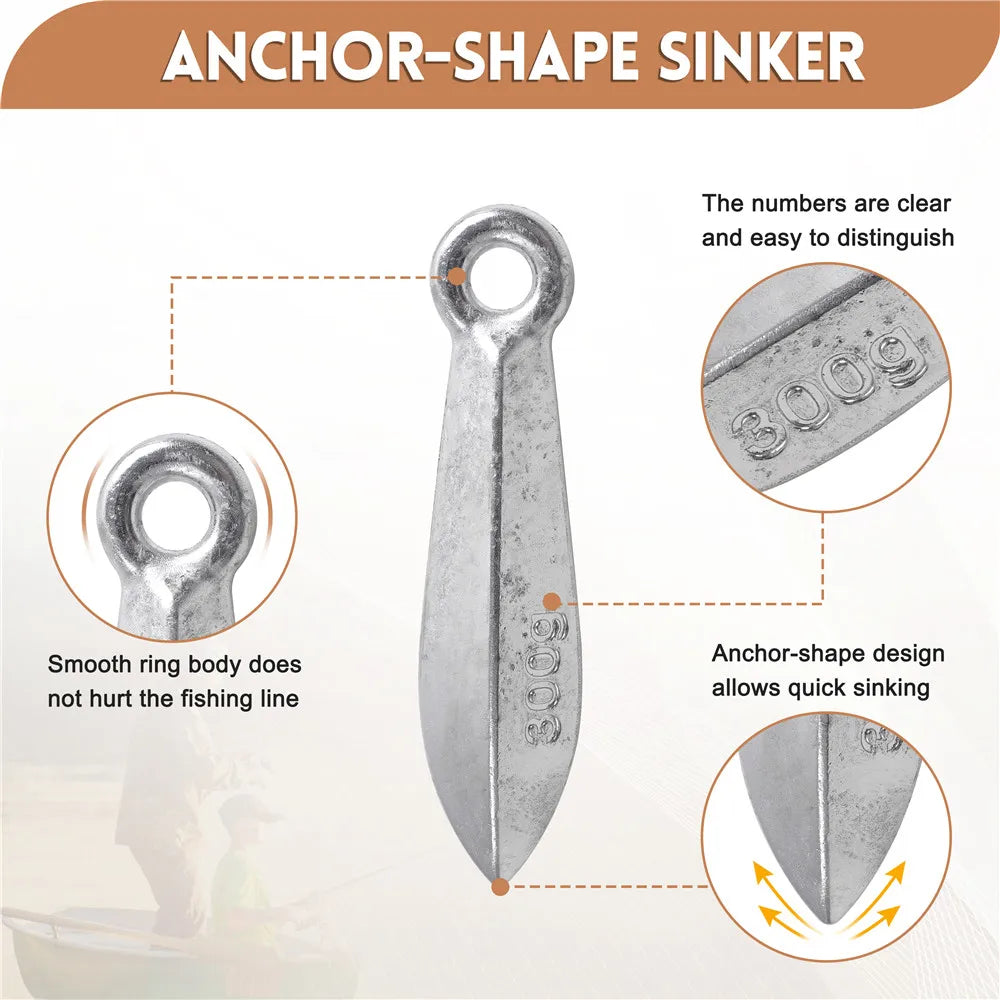 100/200/300g Bank Fishing Weights – Longshot Cast Sinkers | Saltwater Use for Tuna, Shark & Big Game Fishing - Cast And Catch