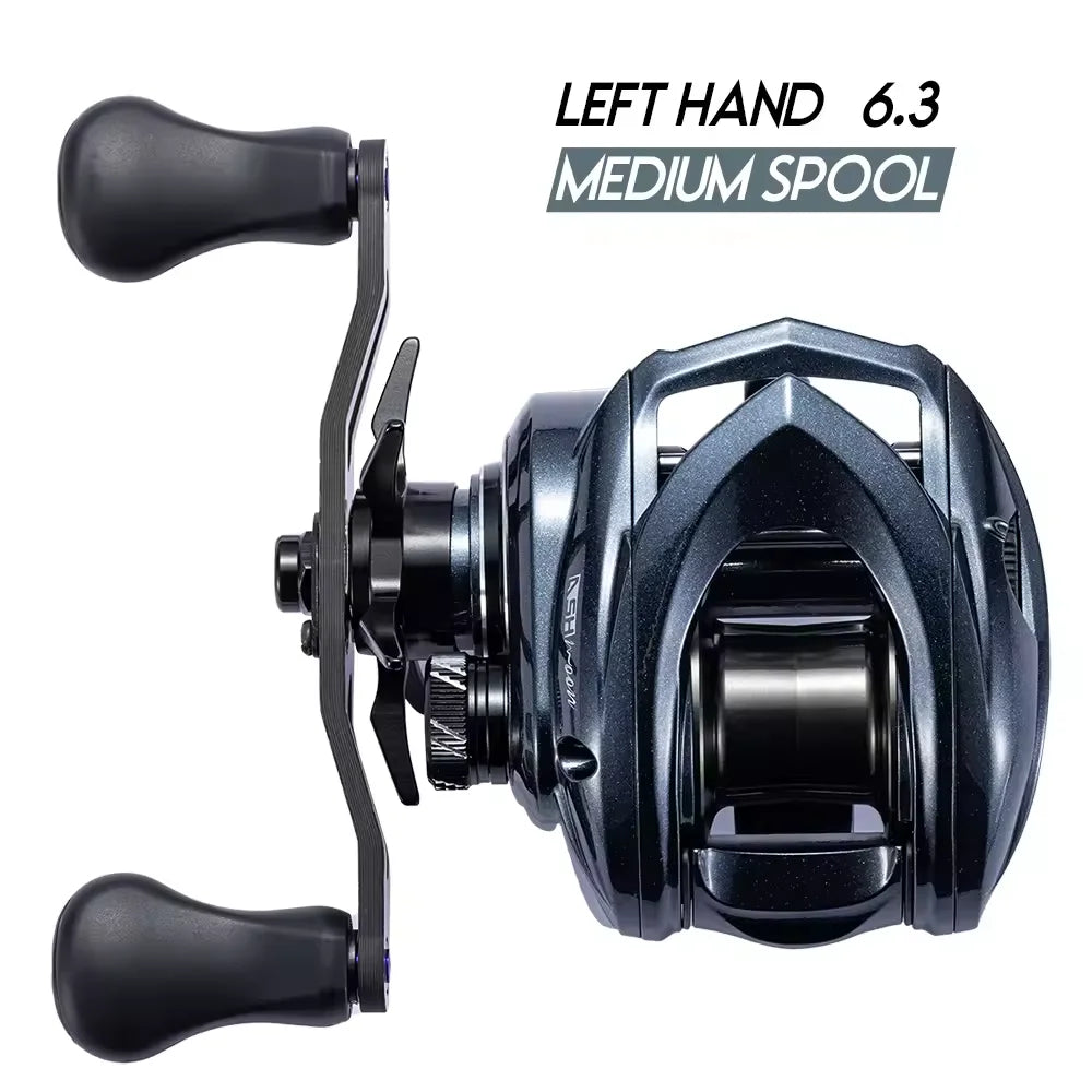 CYLIUS ASHMOON Alloy Baitcasting Reel – 8.1:1 High Gear Ratio | Max Drag 6kg | Long Handle | BFS / All-Purpose / Sea Fishing - Cast And Catch