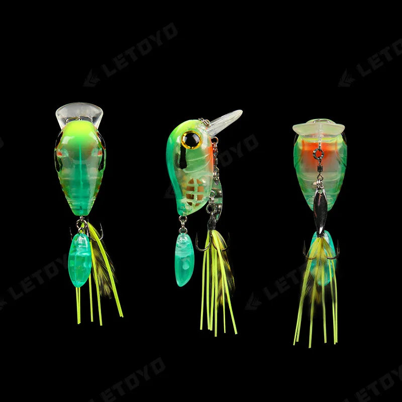 Micro Tappy Fishing Lure – Artificial Hard Bait Crank Wobbler | Tongue Plate Spinning Spoon with Feather | Trout Bait - Cast And Catch