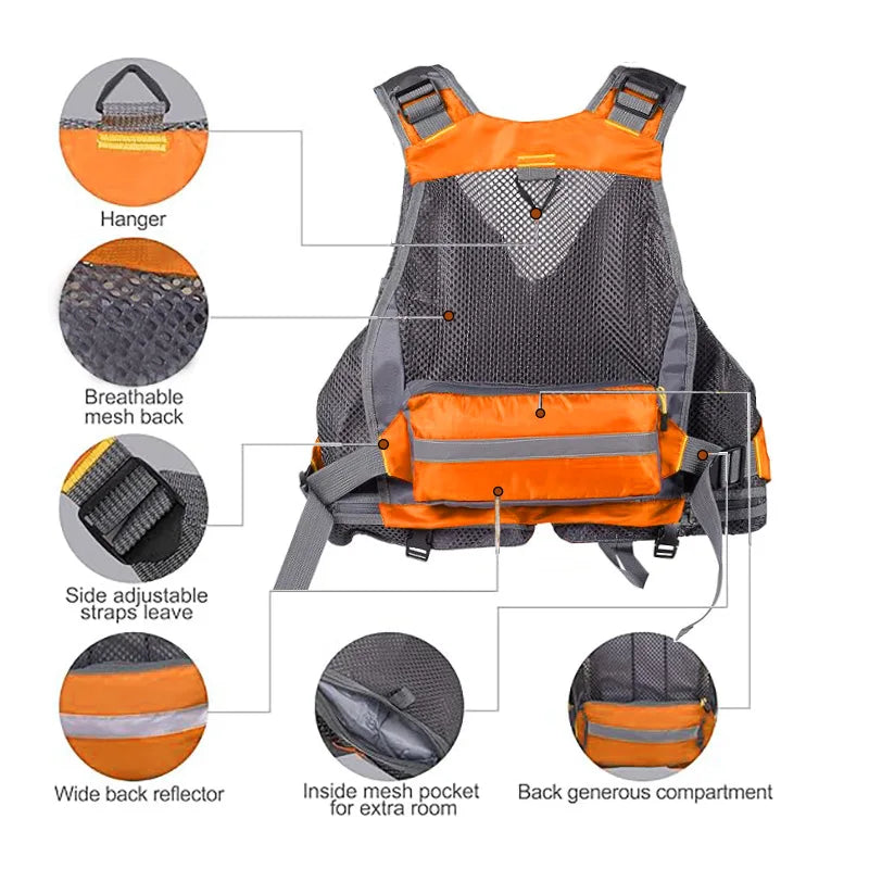 Adjustable Fly Fishing Vest – Unisex | Breathable Mesh Fabric | Quick-Drying | Outdoor & Fishing Activities - Cast And Catch